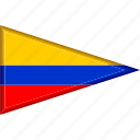 colombia, country, flag, national, pennant, triangle 