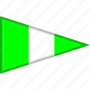 country, flag, national, nigeria, pennant, triangle