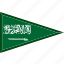 country, flag, national, pennant, saudi arabia, triangle 