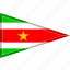 country, flag, national, pennant, suriname, triangle 