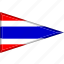 country, flag, national, pennant, thailand, triangle 