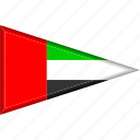 country, flag, national, pennant, triangle, uae, united arab emirates