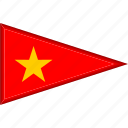 country, flag, national, pennant, triangle, vietnam