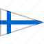 country, finland, flag, national, pennant, triangle 