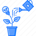 bulb, idea, leaf, sprout, startup, water, watering 