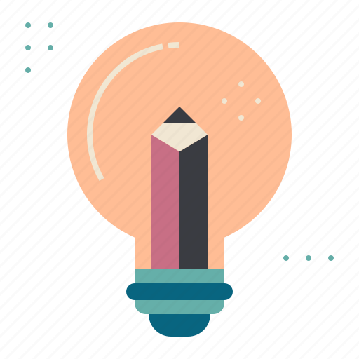 Bulb, creative, graphic design, idea, pencil, writing icon - Download on Iconfinder