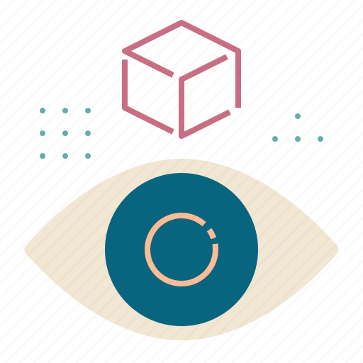 Cube, eye, vision, visualization icon - Download on Iconfinder