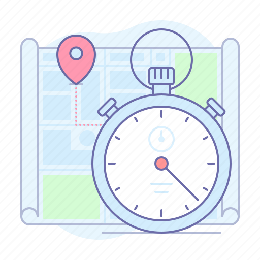 Delivery, fast, map, pin, stopwatch, time, timer icon - Download on Iconfinder