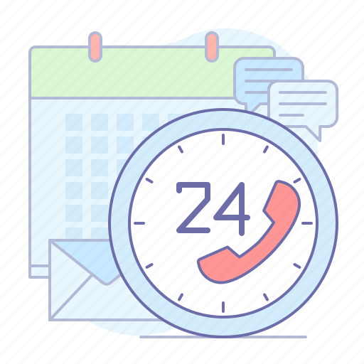 Support, 24/7, calendar, chat, email, help icon - Download on Iconfinder