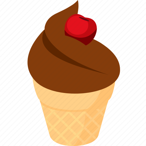 Cherry, dessert, food, frozen custard, ice cream, palpable, tangible icon - Download on Iconfinder