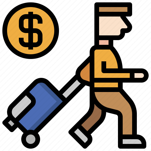 Avatar, business, coin, finance, immigration, suitcase, walking icon - Download on Iconfinder