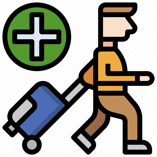 Add, avatar, immigration, increase, plus, suitcase, walking icon - Download on Iconfinder