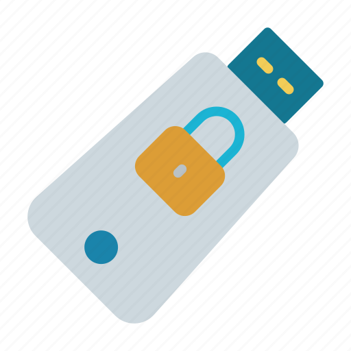 Data, drive, padlock, security, storage, token, usb icon - Download on Iconfinder