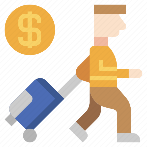 Avatar, business, coin, finance, immigration, suitcase, walking icon - Download on Iconfinder