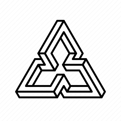 Escher, impossible object, impossible shape, optical illusion, penrose, triangle icon - Download on Iconfinder