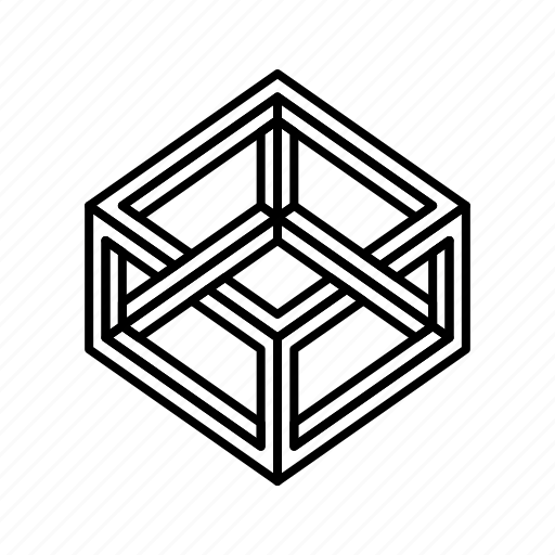 Box, cube, escher, impossible object, impossible shape, optical illusion, penrose icon - Download on Iconfinder