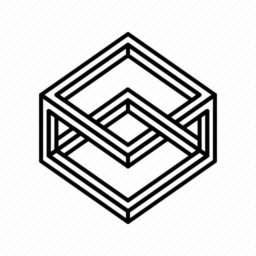 Box, cube, escher, impossible object, impossible shape, optical illusion, penrose icon - Download on Iconfinder