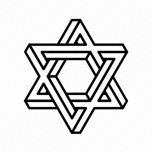 Escher, hexagram, impossible object, impossible shape, optical illusion, penrose icon - Download on Iconfinder