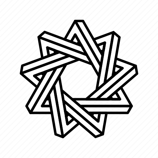 Escher, impossible object, impossible shape, optical illusion, penrose, star icon - Download on Iconfinder