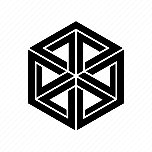Box, cube, escher, hexagon, impossible object, optical illusion, penrose icon - Download on Iconfinder