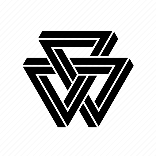 Escher, impossible object, impossible tribar, optical illusion, penrose, triangle icon - Download on Iconfinder