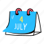 calendar, 4 july, event, date, independence day 