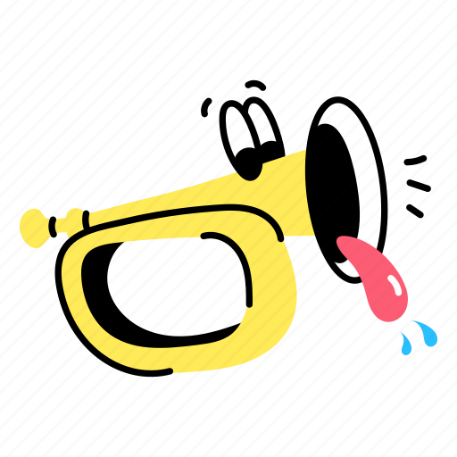 Trumpet, horn, cornet, instrument, hooter sticker - Download on Iconfinder