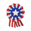 american, cartoon, independence, july, ribbon, rosette, usa 