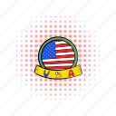 american, badge, comics, independence, july, ribbon, usa