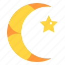 astronomy, isiam, moon, muslim, night, star, weather