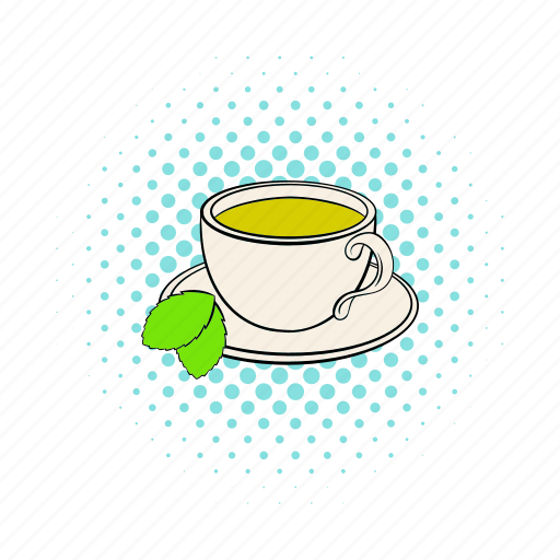Comics, drink, dry, herbal, india, mint, tea icon - Download on Iconfinder