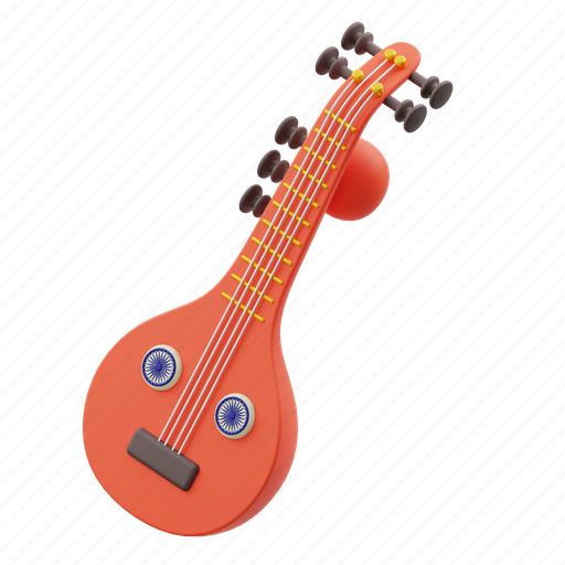 Veena, instrument, music 3D illustration - Download on Iconfinder