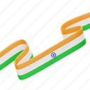 indian, flag, ribbon, national, india, nation, decoration, celebration, country 