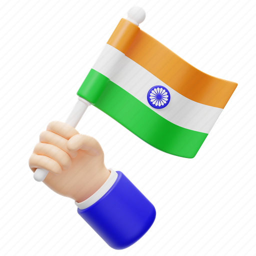 Hand, indian, flag, holding, country, india, national 3D illustration - Download on Iconfinder