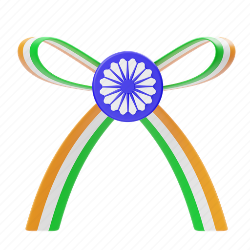 Indian, flag, ribbon, national, india, nation, decoration 3D illustration - Download on Iconfinder
