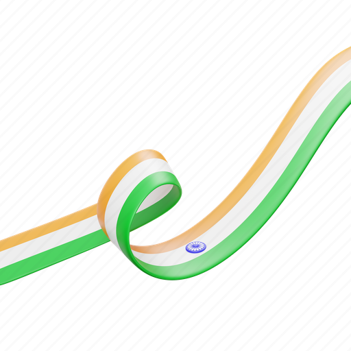 Indian, flag, ribbon, national, nation, decoration, india 3D illustration - Download on Iconfinder