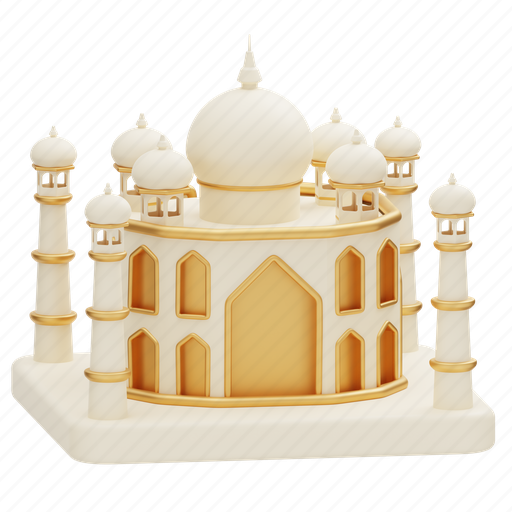 Taj, mahal, taj mahal, india, architecture, building, monument 3D illustration - Download on Iconfinder
