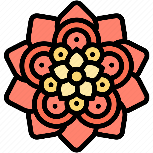 Mandala, flower, pattern, design, indian icon - Download on Iconfinder