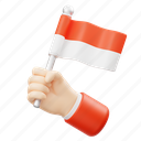 hand, indonesian, flag, indonesia, national, independence, celebration, nation flag, country flag 