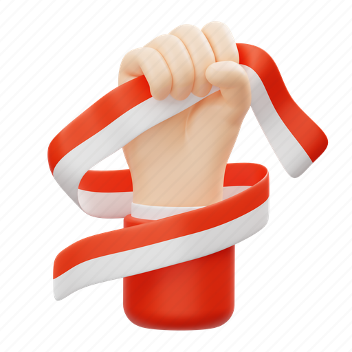 Hand, holding, indonesian, indonesia, country, flag, national 3D illustration - Download on Iconfinder