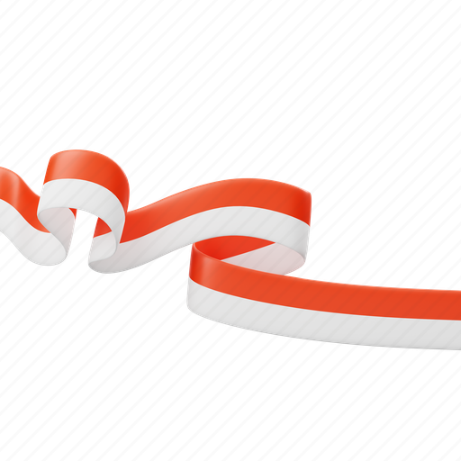 Indonesian, flag, ribbon, indonesia, national, independence, celebration 3D illustration - Download on Iconfinder