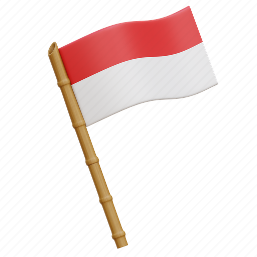 Indonesia, flag, national, bamboo 3D illustration - Download on Iconfinder