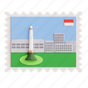 postage, stamp, postage stamp, mail, indonesian heroes day, 3d icon, 3d illustration, 3d render, indonesia 