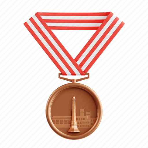 Medal, honor, recognition, achievement, indonesian heroes day, 3d icon, 3d illustration 3D illustration - Download on Iconfinder