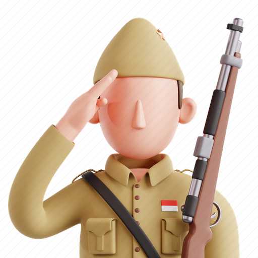 Soldier, military, sacrifice, duty, indonesian heroes day, 3d icon, 3d illustration 3D illustration - Download on Iconfinder