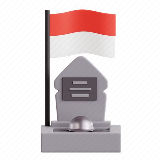 Tombstone, memorial, remembrance, cemetery, indonesian heroes day, 3d icon, 3d illustration 3D illustration - Download on Iconfinder