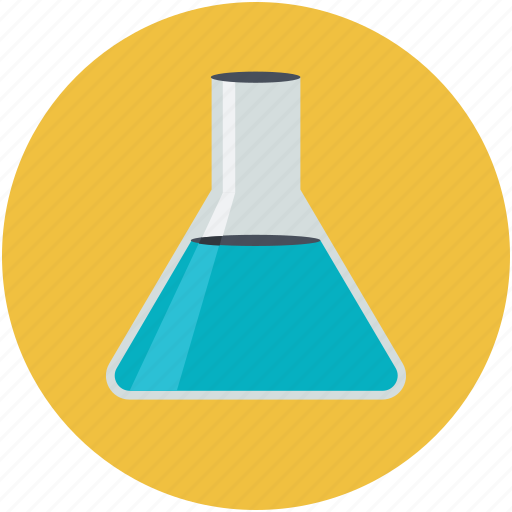 Conical flask, erlenmeyer flask, flask, lab experiment, laboratory test icon - Download on Iconfinder
