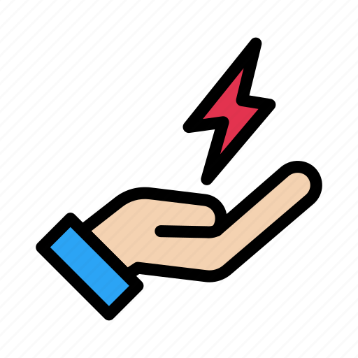 Bolt, electric, energy, hand, power icon - Download on Iconfinder