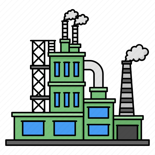 Nuclear plant, chimney, structure support, factory, mill, manufacture, building icon - Download on Iconfinder