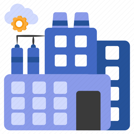 Cloud factory, cloud industry, mill, manufacturing unit, power plant icon - Download on Iconfinder
